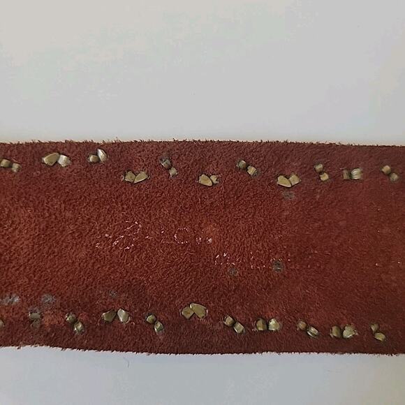 B Low the Belt Studded Rust Suede Hip Belt 34 Adjustable Boho Cowgirl Western - Picture 8 of 16